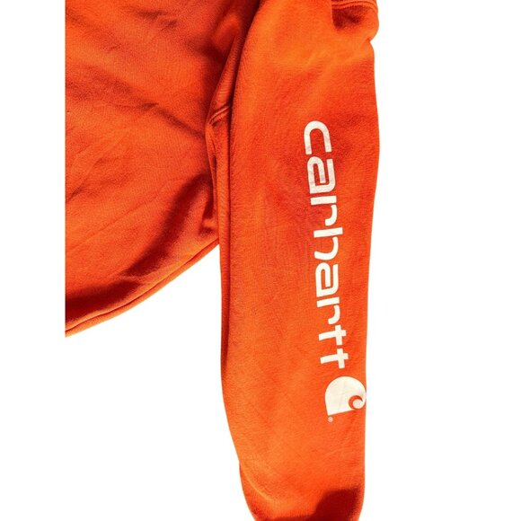 preloved Carhartt Mens Orange Pullover Hoodie Sweatshirt 3XL Regular Fit Cotton - Picture 5 of 10